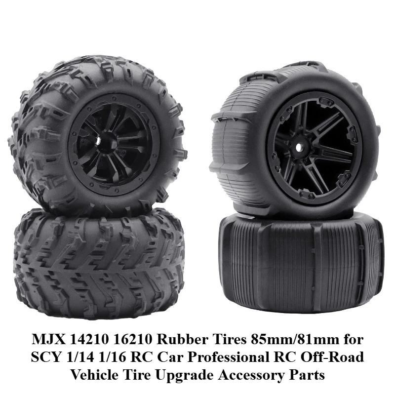 MJX 14210 16210 Rubber Tires 85mm/81mm for SCY 1/14 1/16 RC Car Professional RC Off-Road Vehicle Tire Upgrade Accessory Parts