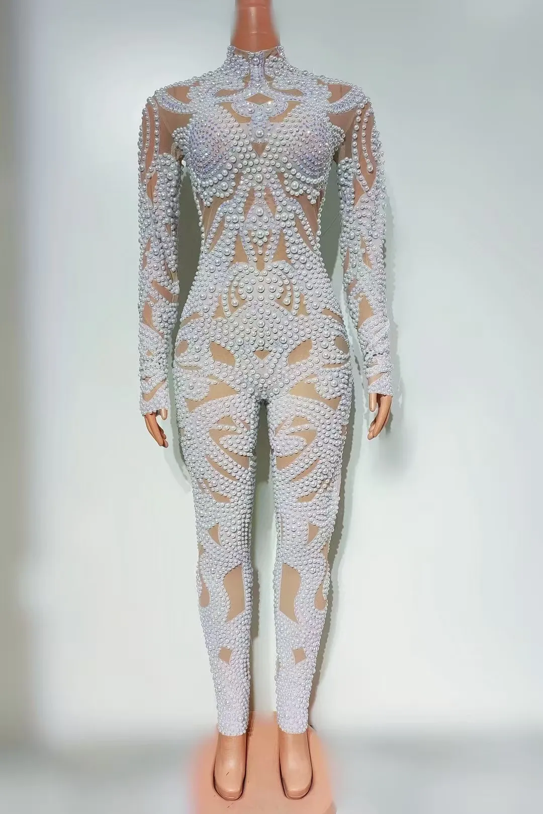 Pinball malha cheia de diamantes pérolas apertado encaixe sexy hip abraçando saia curta pista mostrar boate bar desempenho traje a772