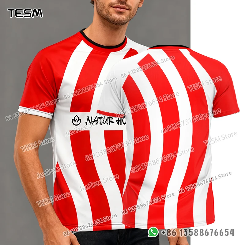 TESM Men Breathable Printed Short-Sleeve Sports T-shirt - Multi-Training Jersey-Inspired Fan Couple Parent-Child Party-Style Top