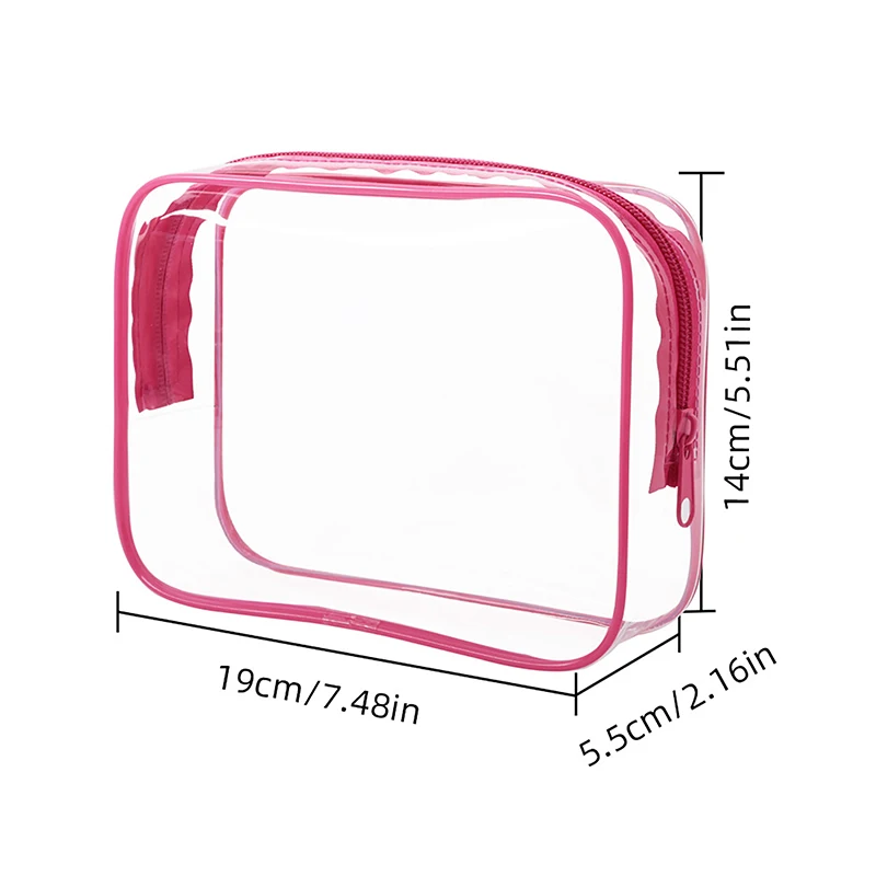 Clear Makeup Bag With Zippers Transparent Makeup Organizer Cosmetic Makeup Bags For Vacation Business Trip Airport Bathroom