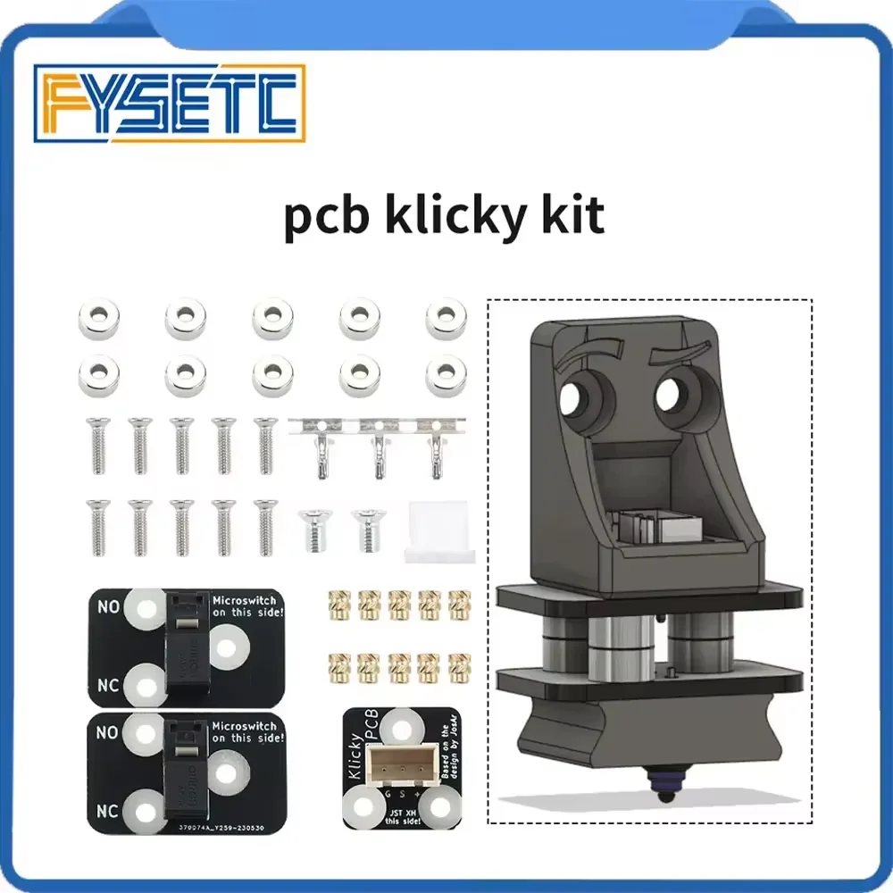 

FYSETC Latest version Klicky PCB Kit Voron 2.4 Probe Auto D2F-01 3D Printer DIY Z Auto Leveling kits for Voron 3d Printers