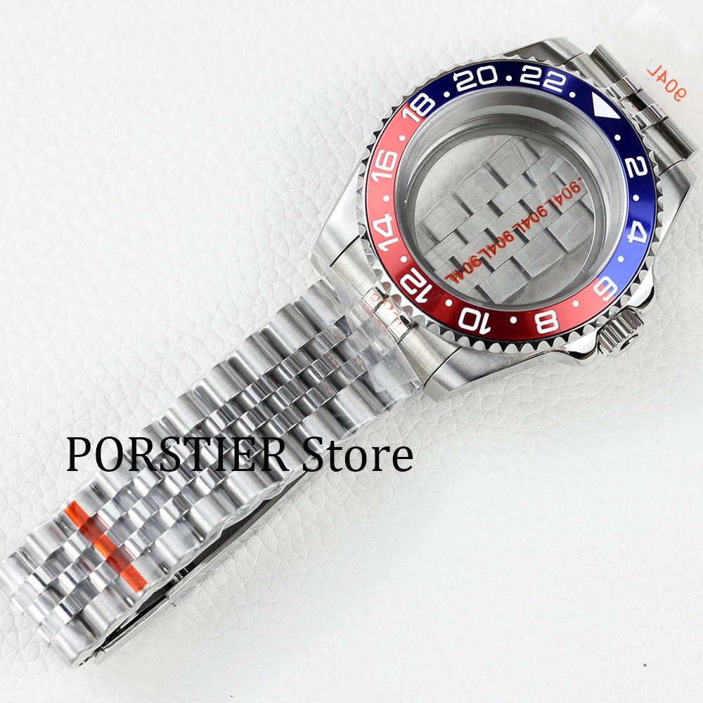 40mm NH35 Watch Case Jubilee Oyster watchband Stainless steel Sapphire glass no date for NH35 NH36 movement 28.5mm Dial sub gmt