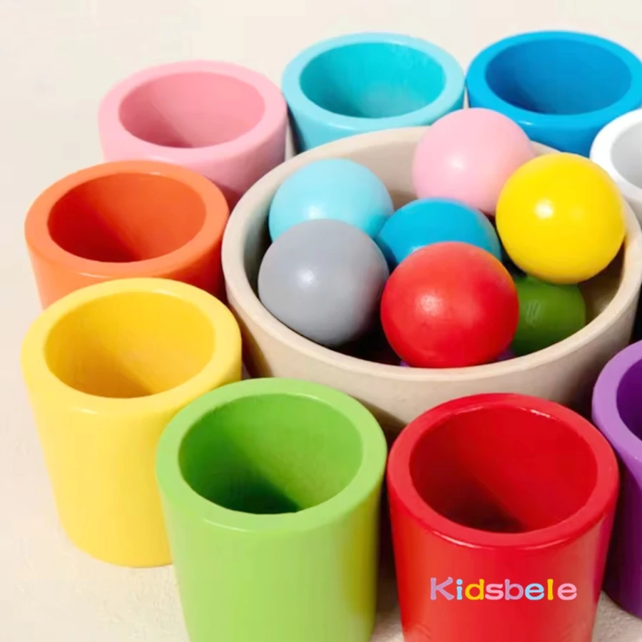 Montessori Frühe Bildung 10, Farbe Tasse Holz Sensorischen Spielzeug Für Kleinkind Farbe Passenden Sortierung Erkenntnis Spiel Geburtstag Party Geschenk