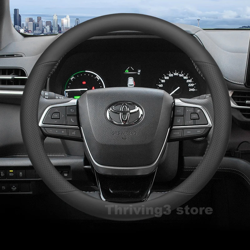 

Leather Car Steering Wheel Cover For Toyota Camry 2025 RAV4 Corolla 2015-2025 Auto Steering Wheel Toyota Yaris Cross Accessories