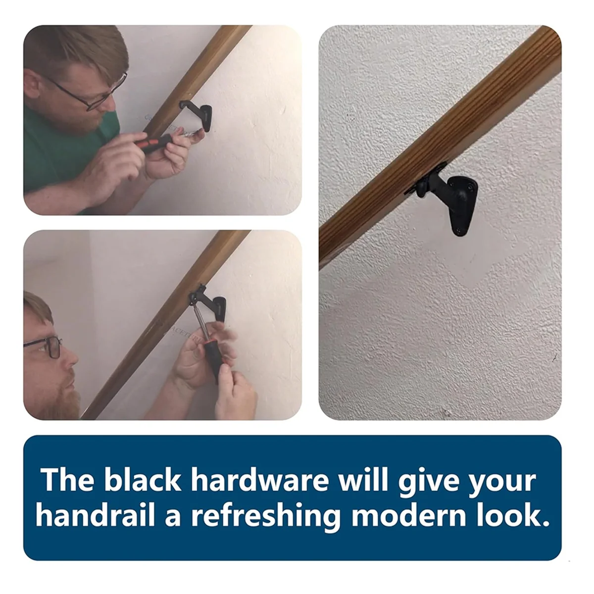 Кронштейны для поручней BAAQ для лестниц — 6 кронштейнов для поручней для внутренней лестницы или опоры для уличной лестницы, кронштейны для поручней