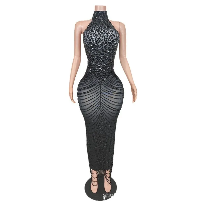 

Черный жилет премиум-класса с защемленной талией, маленькое черное платье, женский барный костюм, модель для взрослых, модная одежда для подиума, костюмы для шоу