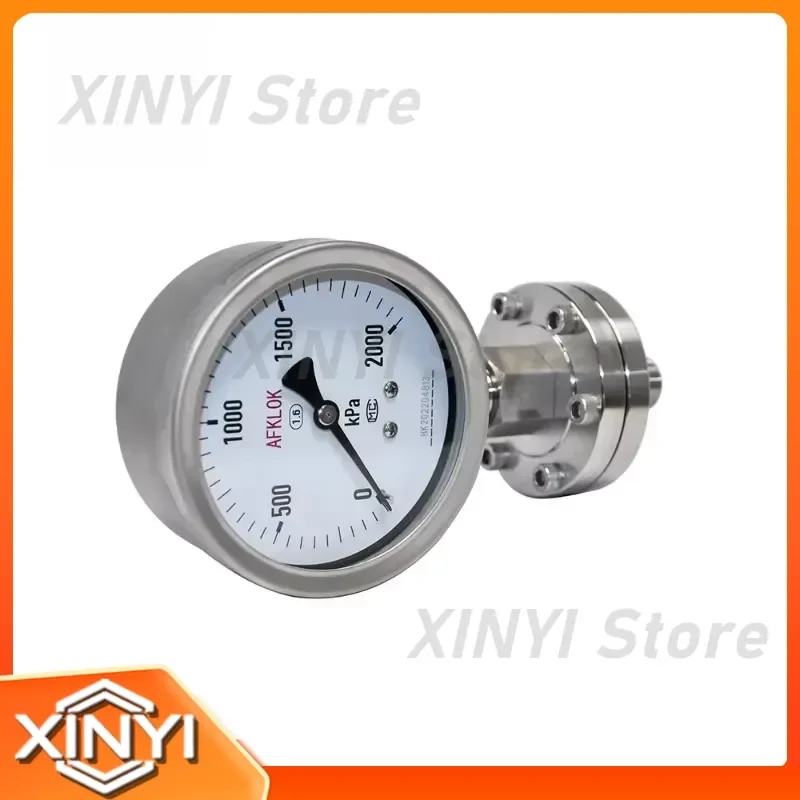 for Stainless Steel 316 Threaded Diaphragm Pressure Gauge Dual Scale 2000KPa Axial Eccentric