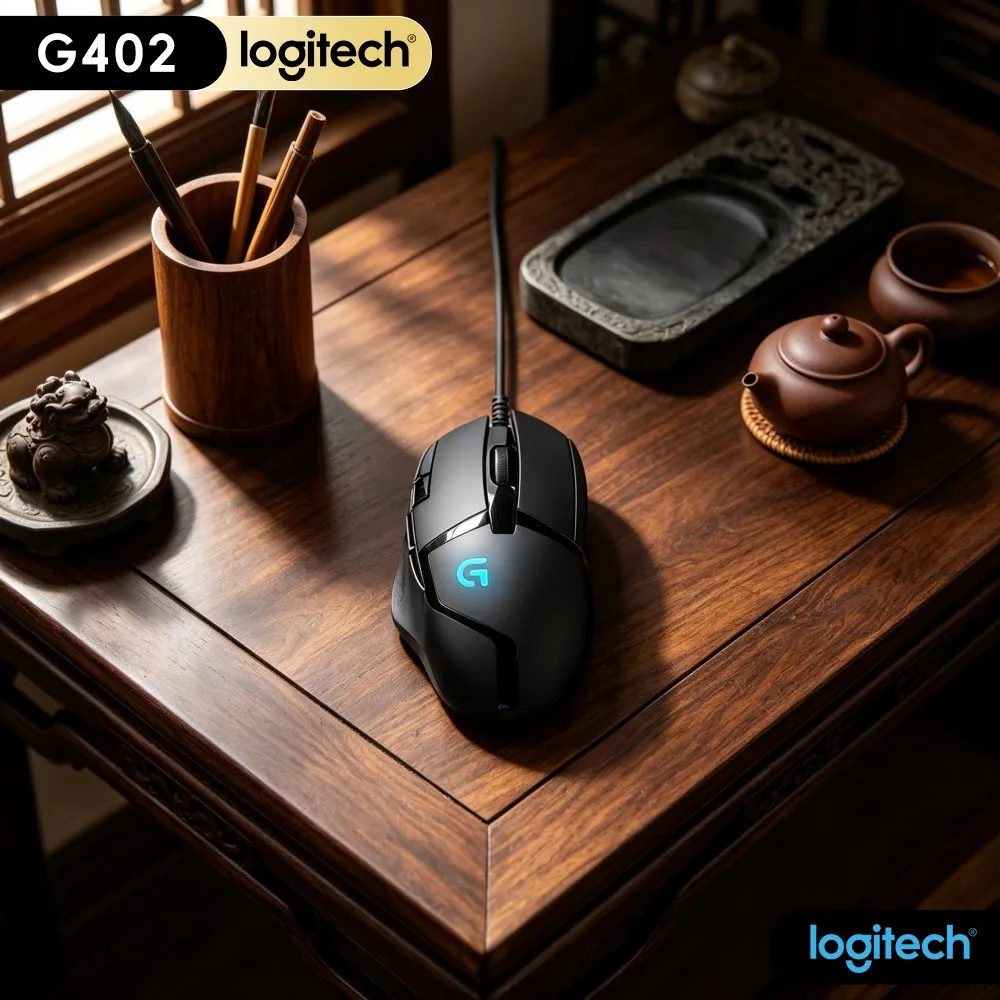 Logitech G402 Gaming Mouse 20M Clicks 8 Custom Buttons 4 DPI Levels 500+ IPS Fusion Engine 1Ms Report Rate For Laptop Gamers