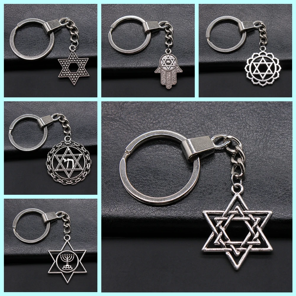 Men Jewelry Key Chain Party Souvenir Gift Keychains Star Of David Key Rings Dropshipping Jewelry