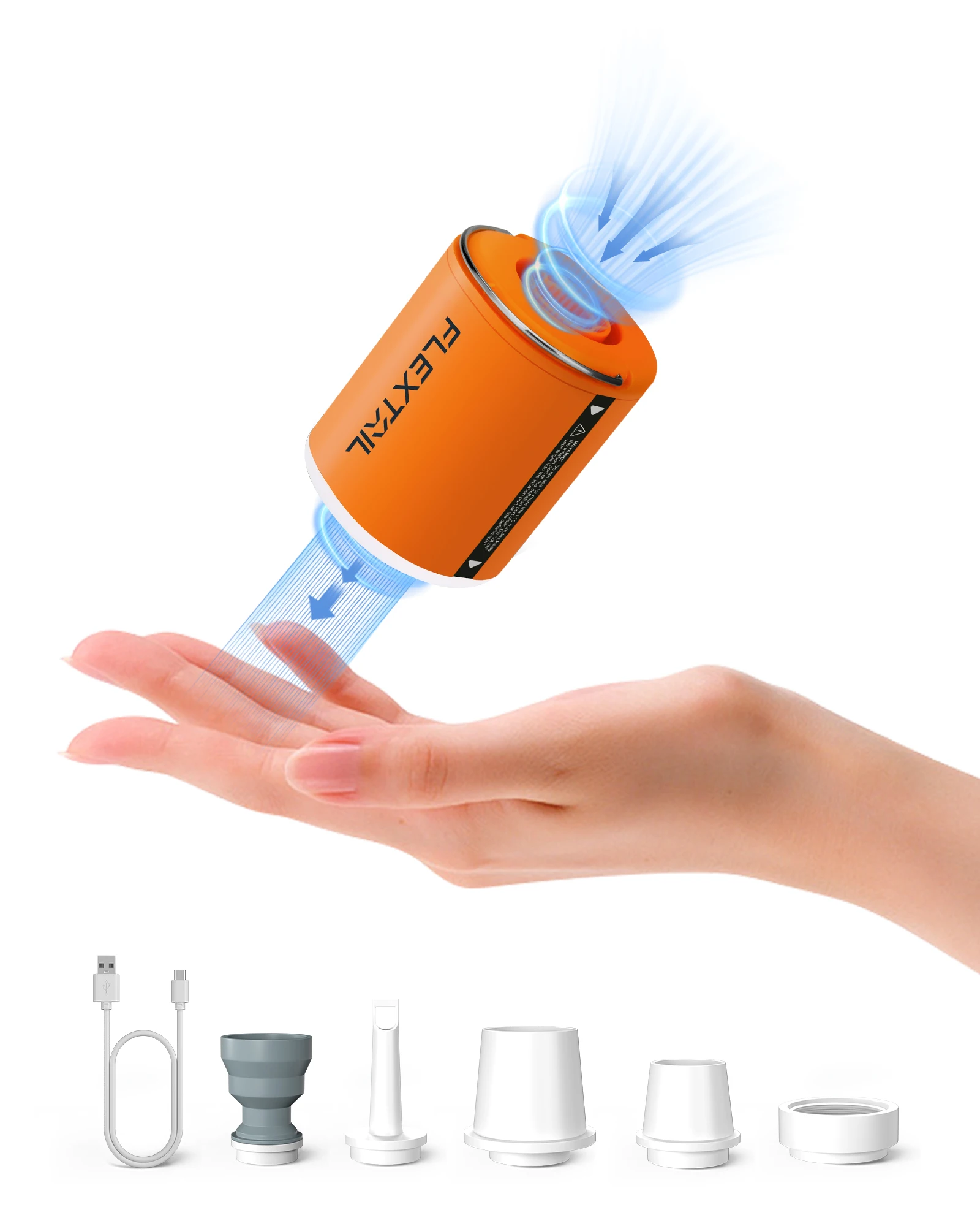 FLEXTAIL TINY PUMP 2 / 2X - 4kPa elektrische luchtpomp, draagbare campingpomp voor luchtbedden Slaapmatten Zwembad drijft Vacuümzakken