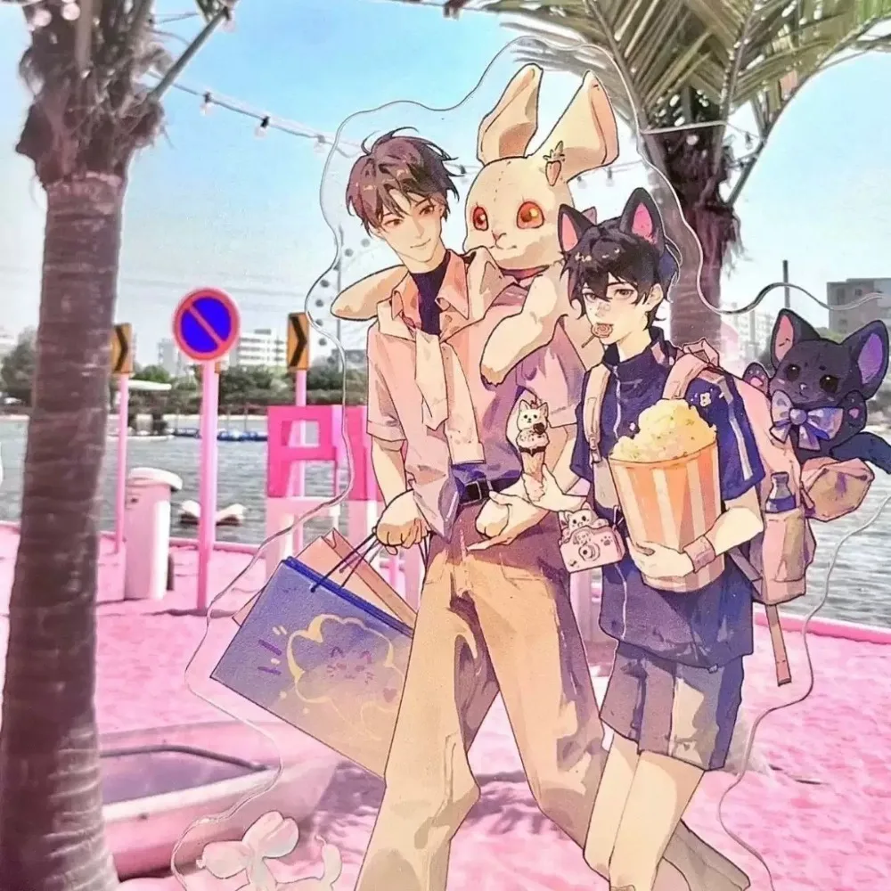 Novel Fang Xue Deng Wo Waiting for Me After School Acrylic Cartoon Sign Chen Jingshen Yu Fan Two People Decoration Figurines