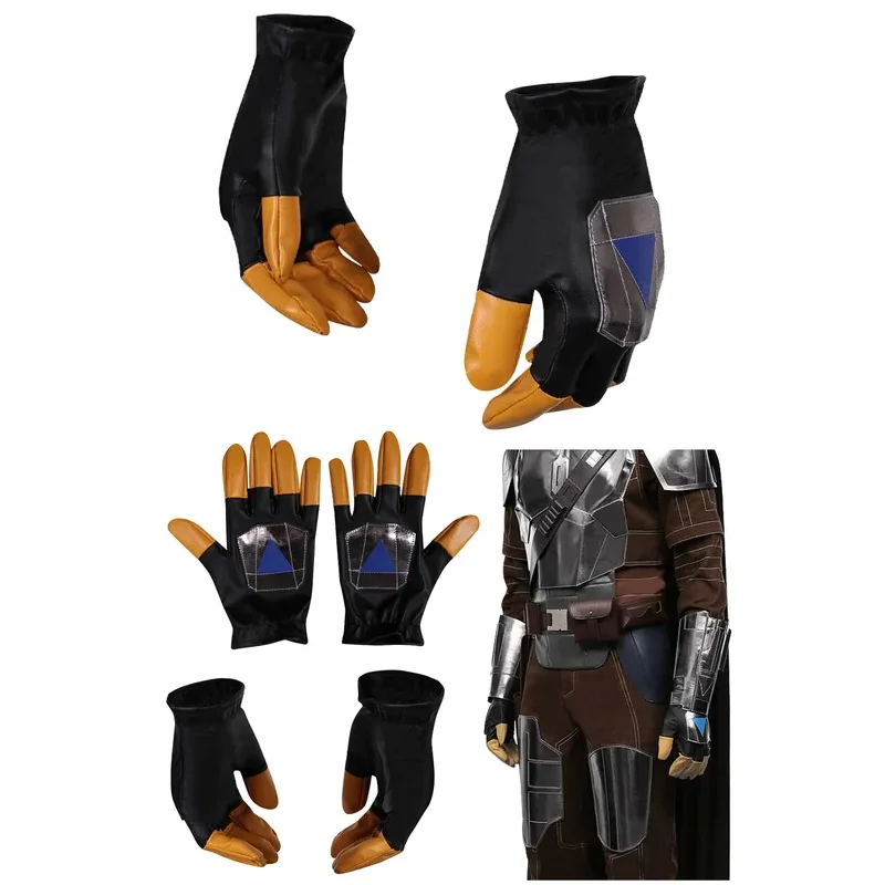 Disguise Din Djarin Gloves TV Bounty Hunter Cosplay Costume Accessories Adult Men Roleplay Role Play Fancy Dress Up Party PrY^0!