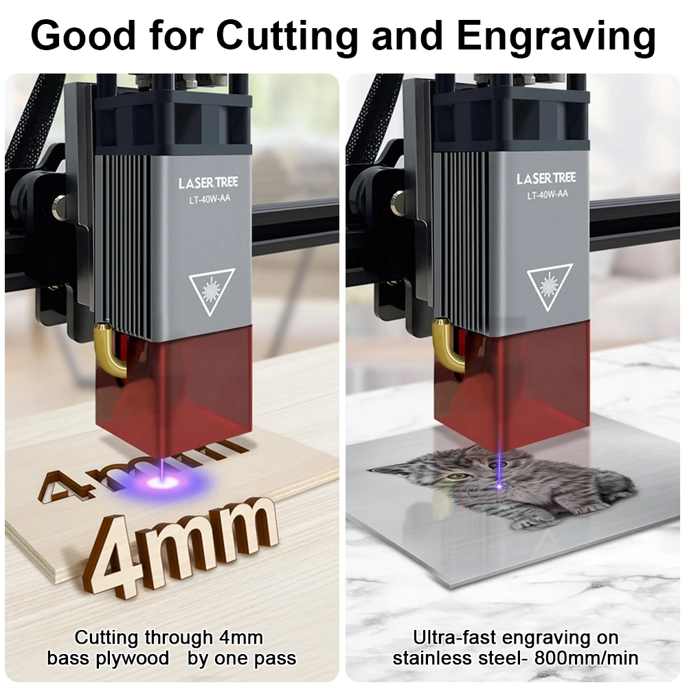 40W laser engraving module 450nm 5w optical power LT-40W-AA for mini numerical control laser engraving machine cutting Diy tools - view 2