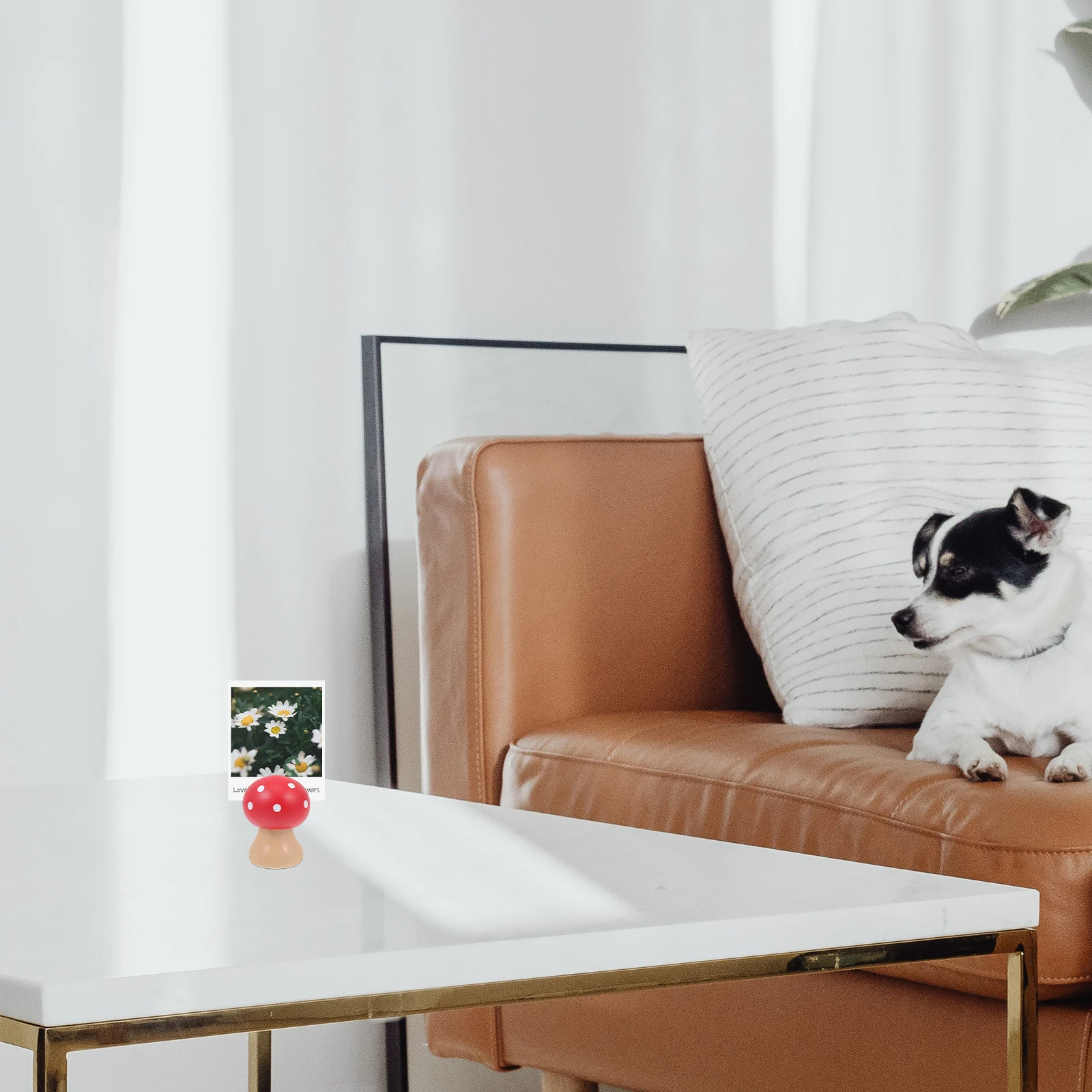 5pcs 나무 버섯 머리 카드 홀더 레트로 사진 메모 스탠드 이름 클립 노트 클램프 사무실 장식 레드 데스크 주최자