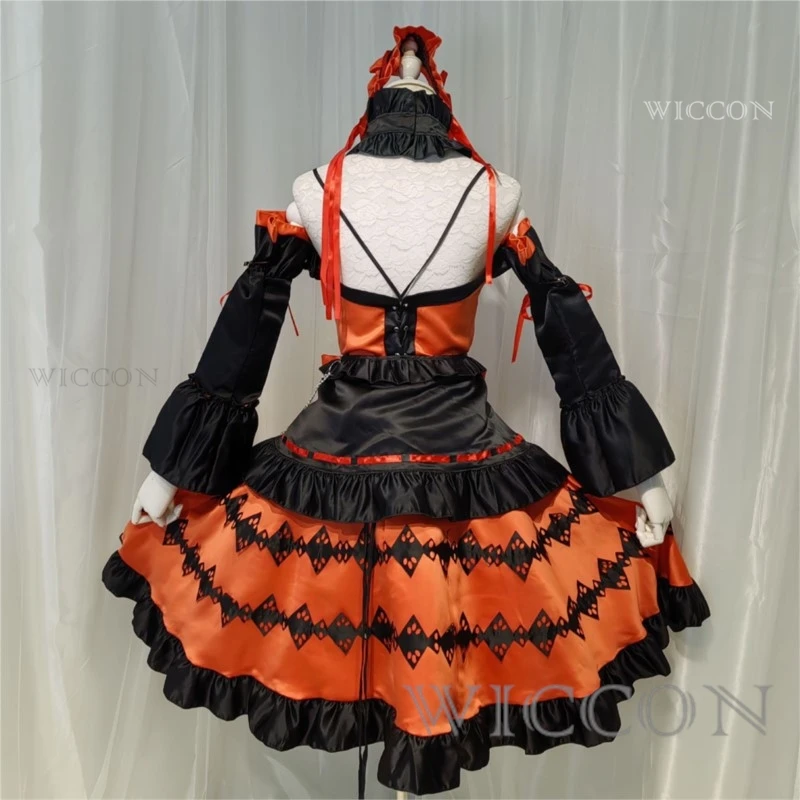 DATE A LIVE Tokisaki Kurumi Peluca de disfraz de Cosplay Con Clip de flequillo, coletas de cómic Con pesadilla negra, larga de ponytiales peluca, disfraces