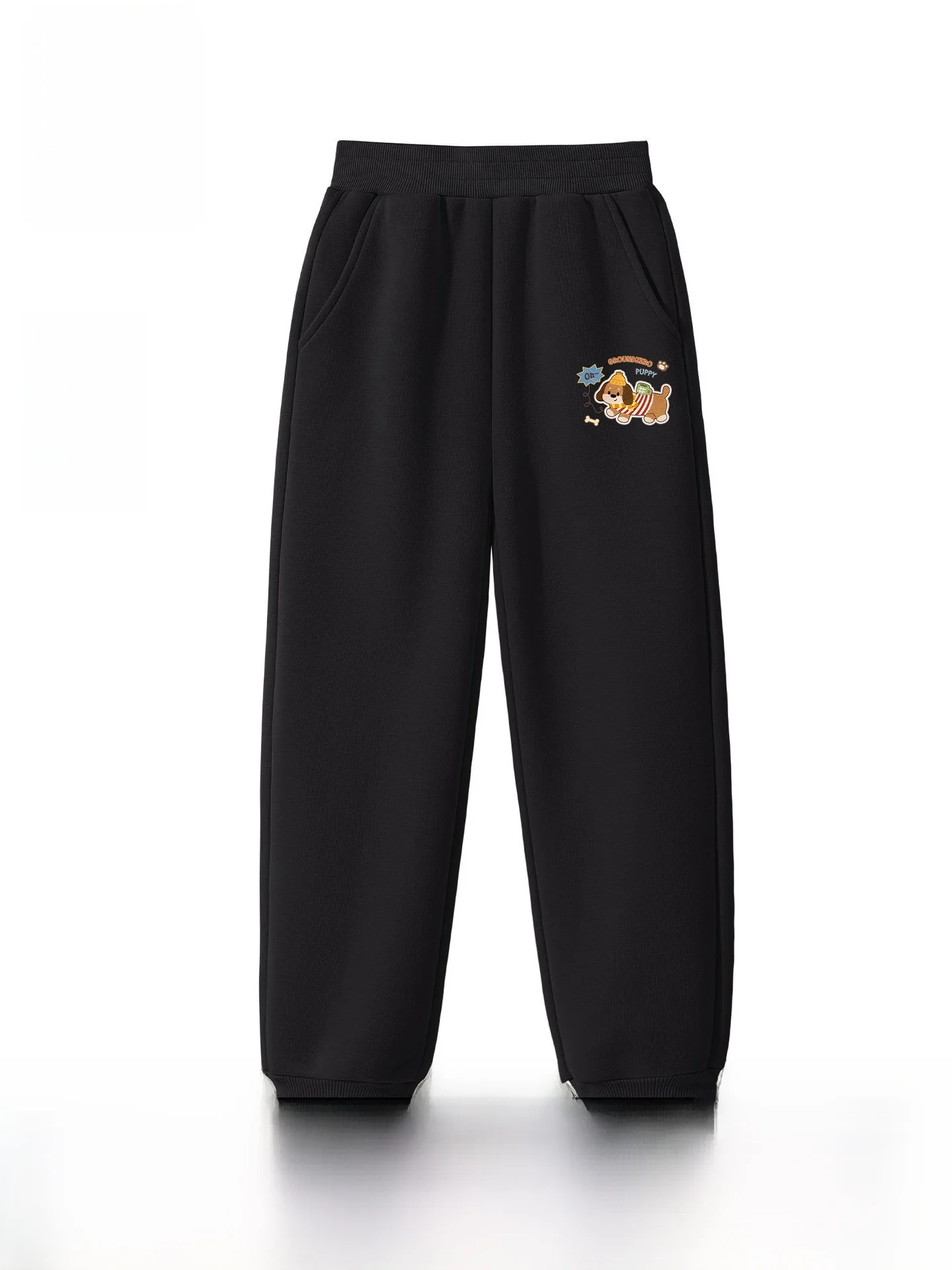 pantalon-de-survetement-long-double-polaire-pour-enfants-noir-pour-garcons-et-filles-collection-automne-hiver-vetements-decontractes-en-coton-et-polyester