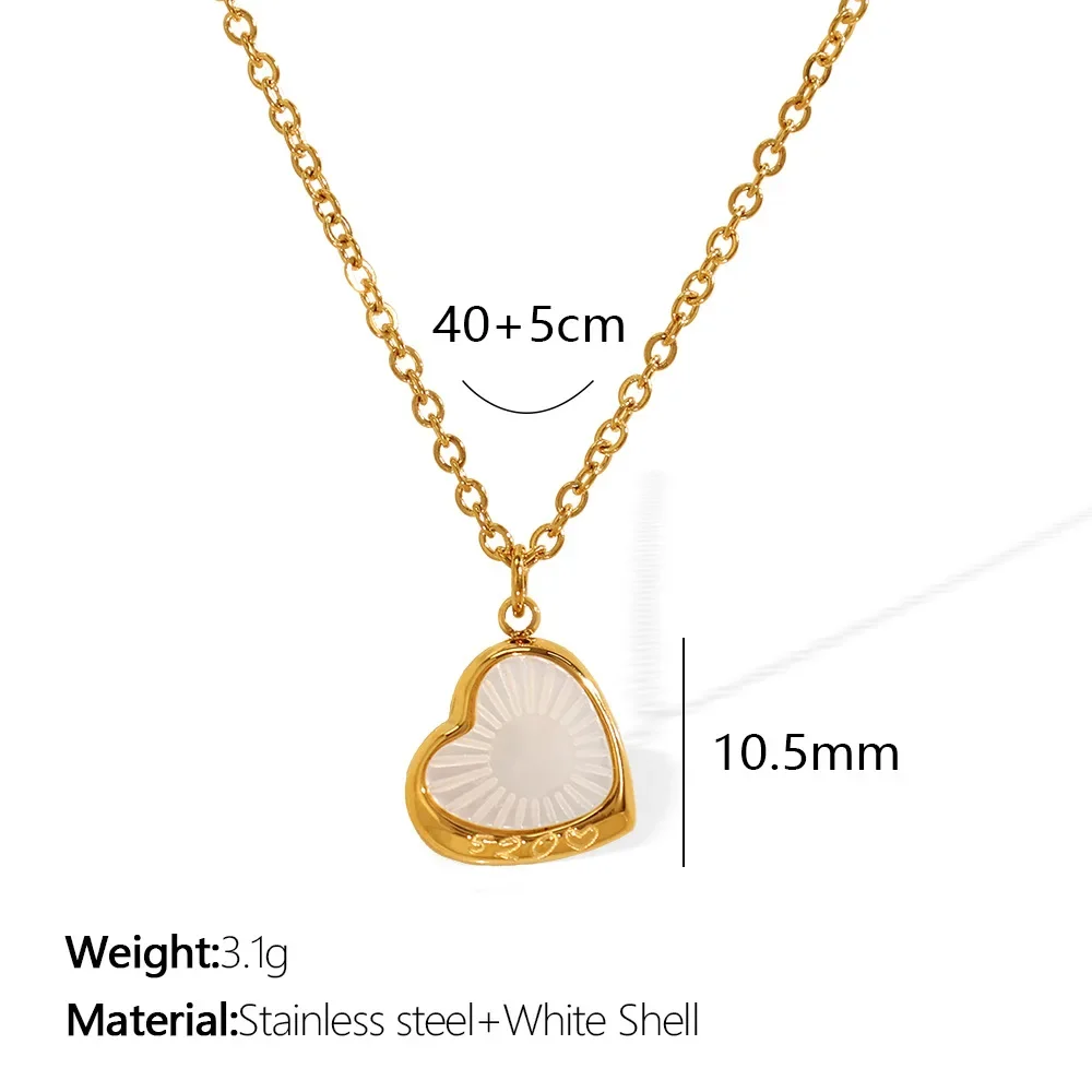 316L Stainless Steel Heart-shaped Necklace 18kPVD Gold-plated Waterproof and Non-fading Jewelry Valentine's Day Gift Necklace