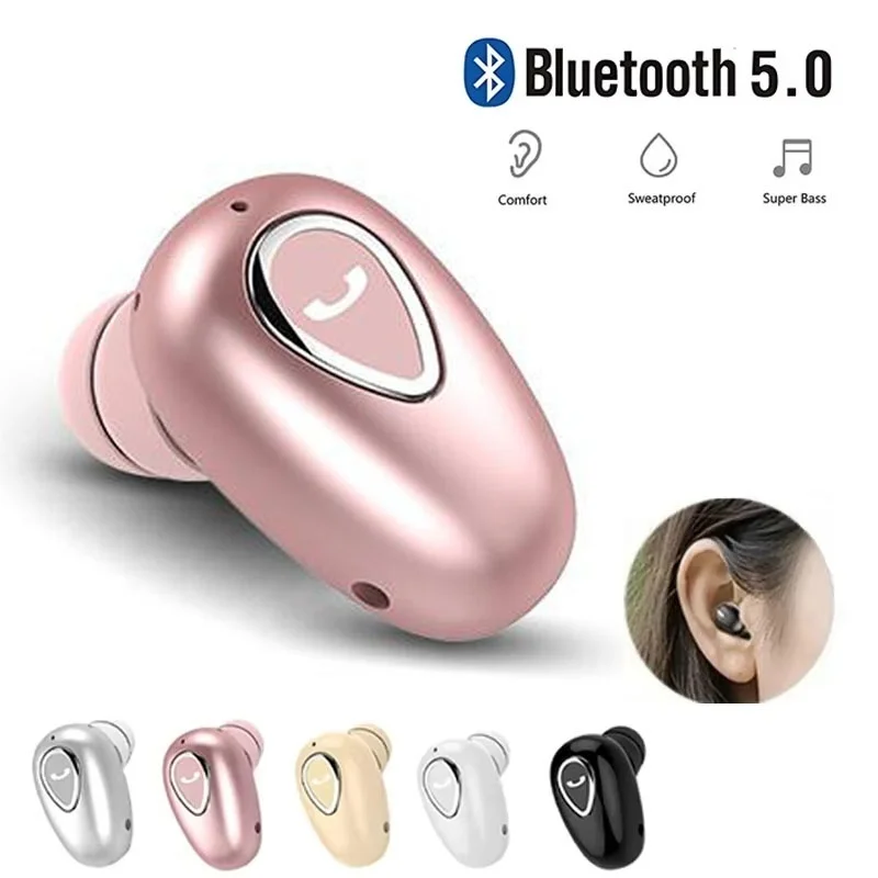 Mini Invisible Wireless Earphones Bluetooth 5.0 In-Ear Headphones Handsfree Hifi Stereo Headset Earbuds With HD Call Micphone
