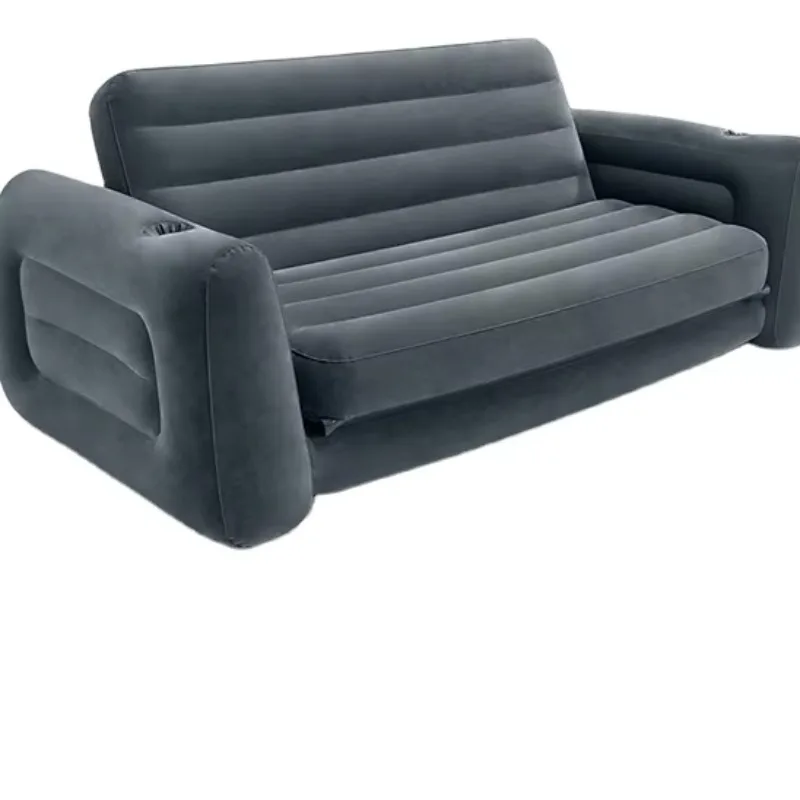 INTEX 66552 Sofá Cama Hinchable Plegable para Adultos, Sillón Doble para Interiores y Exteriores, Sofá Inflable con Flocado