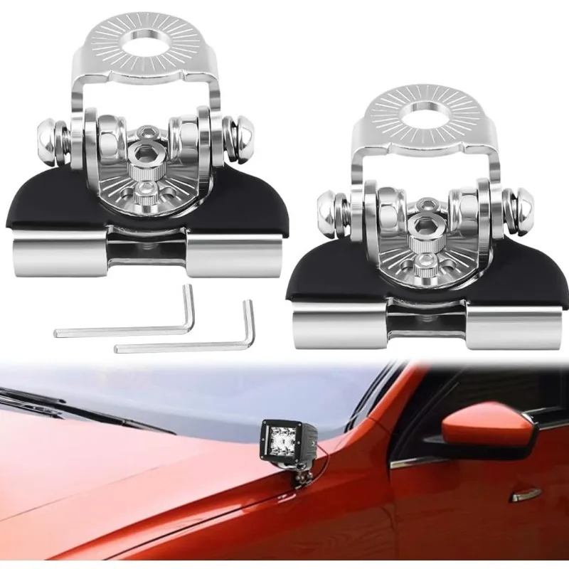 Steel Clamp LED Work Light Bar Universal Off Road Car Hood Pillar Mount 1/2 Pcs Auto Repair Replacement Accessories Gear Kit Set