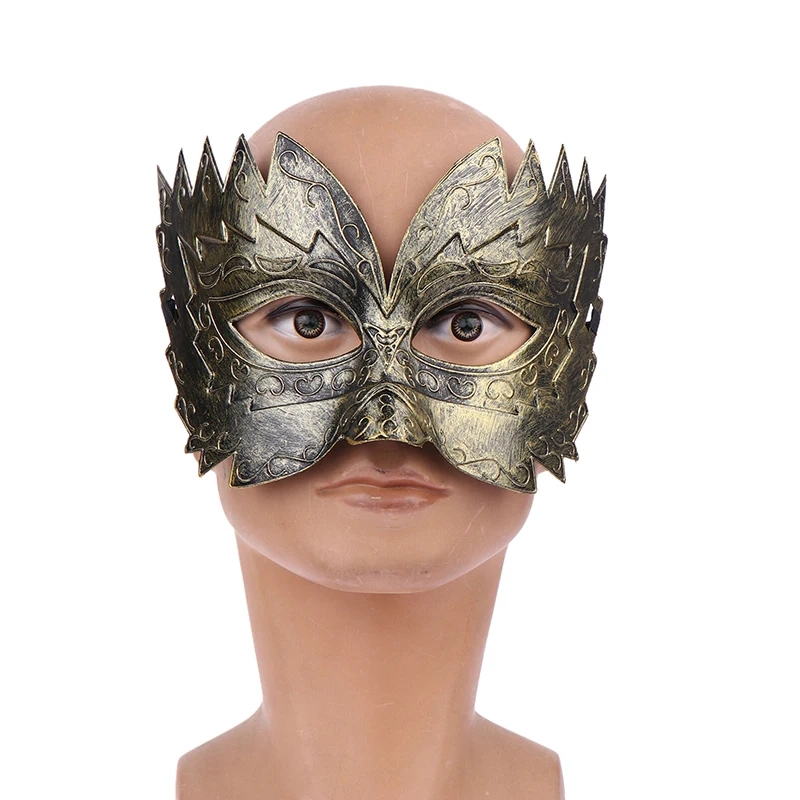 1 máscara de carnaval-mascarada máscara Vintage oro plata media cara máscara de plástico disfraz de Halloween máscara de fiesta mujeres hombres