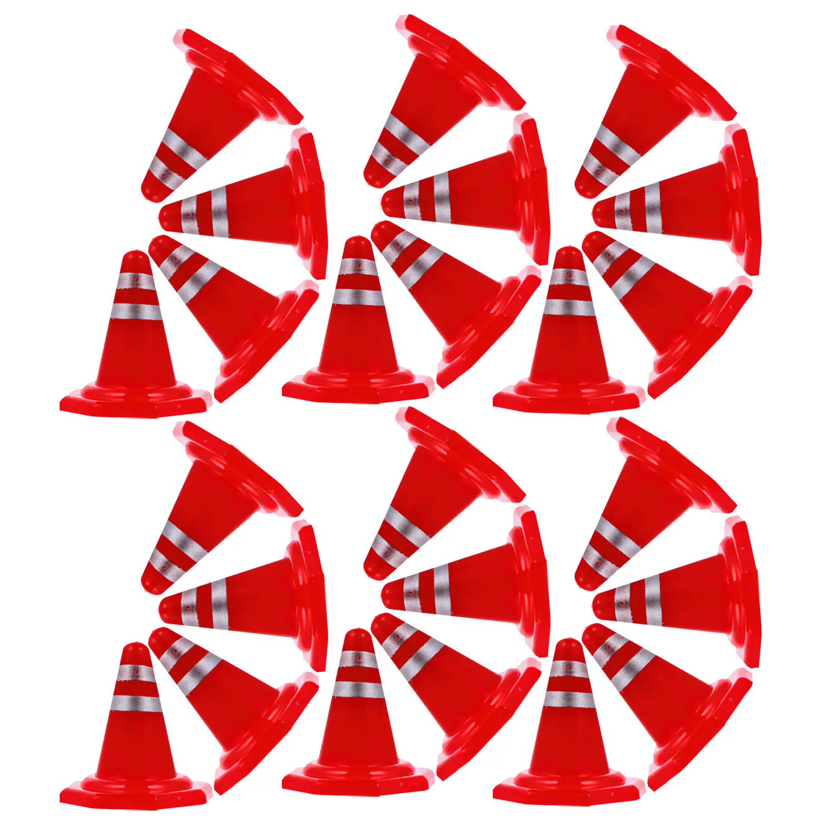 

30 шт. Дорожные конусы-заграждения из пластика для симуляции дорожной сцены, для песочницы, DIY, развивающие дорожные знаки, реквизит для изучения дорожного движения