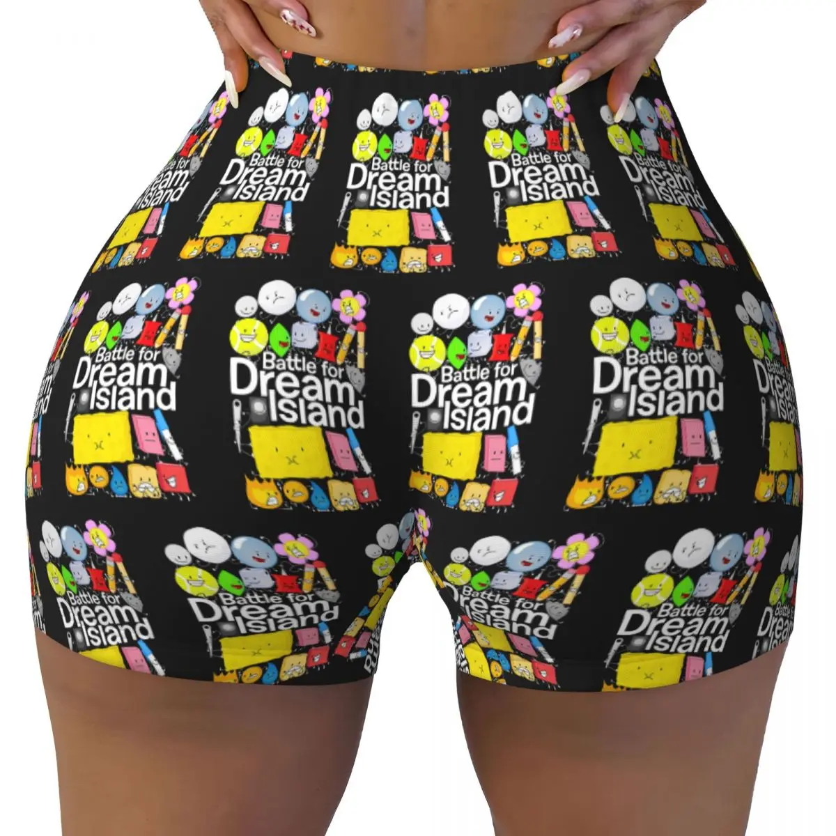 Personalizado BFDI Poster Mulheres Ginásio Treino Correndo Shorts Atlético Voleibol Biker Yoga Shorts