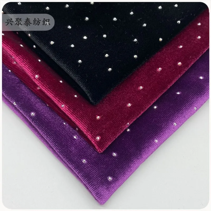240G high-density fleece elastic fabric for autumn and winter new Chinese-style cheongsam fashion dress evening gown