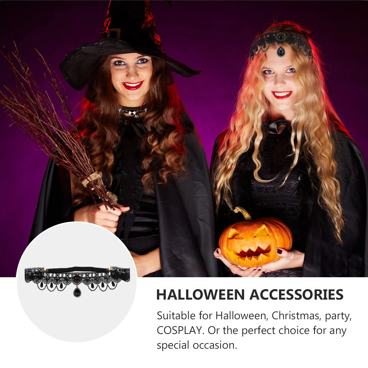 

Lace Headband Hair Accessories for Forehead Halloween Headdress Elasticity Miss