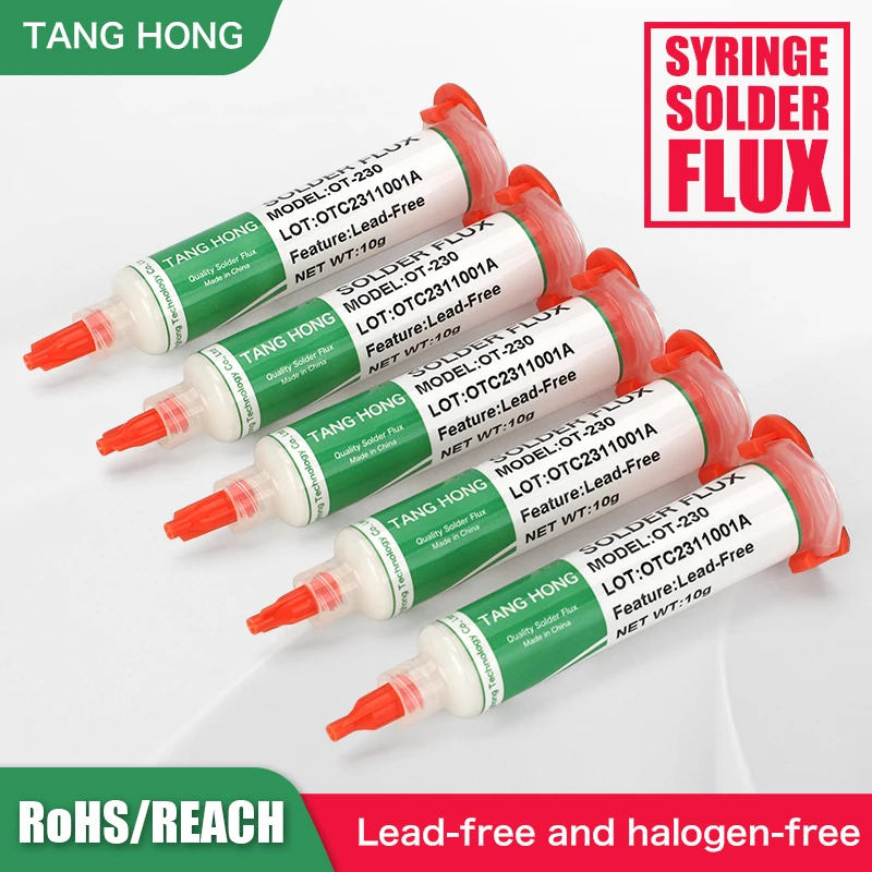 TANGHONG Lead-Free Halogen-Free BGA Welding Flux SMD Repair Soldering no-clean ball Planting Rosin Solder oil Paste 10cc