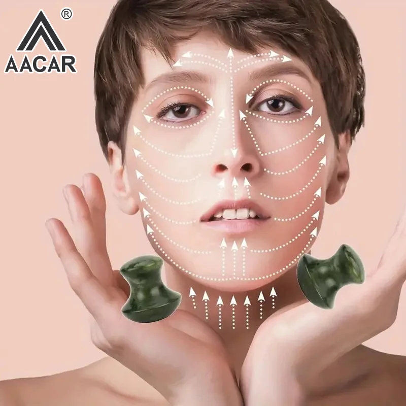 

1Pcs Natural Jade Mushroom Shape Gua Sha Board Face Back Body Massager Facial Beauty Care Skin Tool Women Relaxing Face Roller