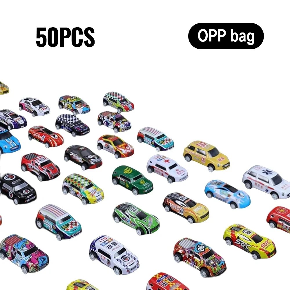 100 Stuks Legering Diecast Auto Mini Auto Model Se tToys voor Jongens Sliding Inertie Trek Voertuig Speelgoed Verjaardagscadeau voor kinderen Peuter - afbeelding 1