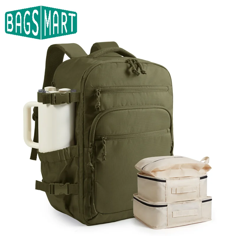 

Рюкзак для ноутбука BAGSMART 17,3 дюйма, вместительная сумка для ручной клади, одобренная для авиаперелетов, расширяемый рюкзак для деловых поездок