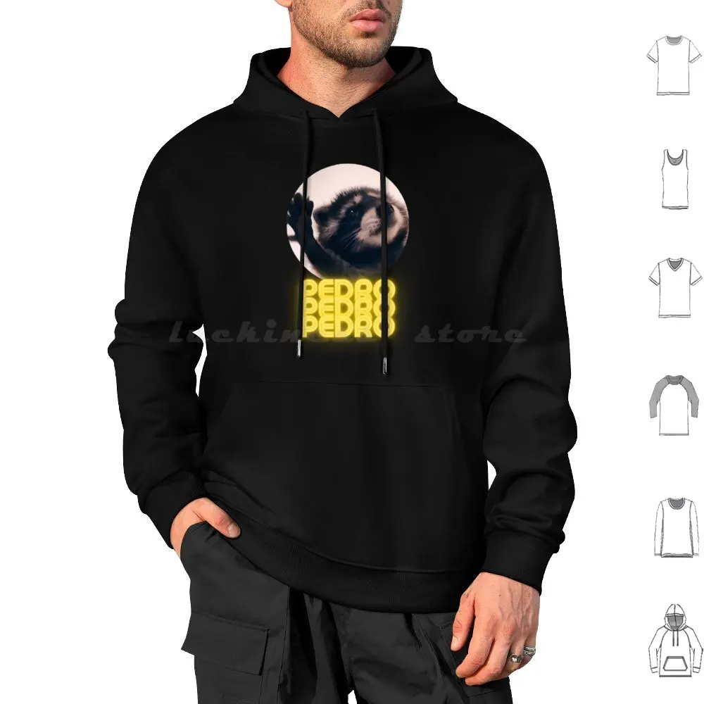 Pedro Racoon Hoodies Long Sleeve Pedro Meme Viral Racoon Pedro Pedro Dancing Racoon Meme Funny Meme Techno Lovers Viral