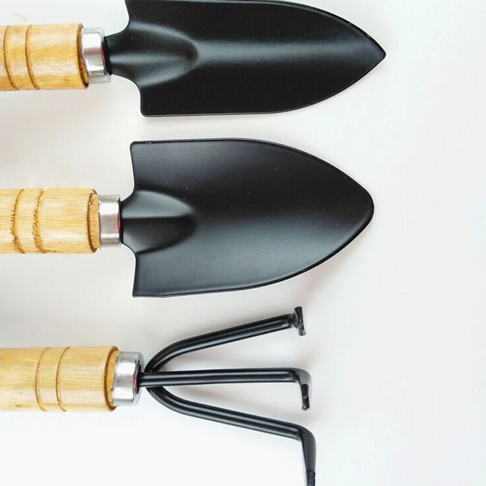 

2 Sets Garden Tool Lightweight Durable Mini Shovel Trowel Rake Spade Camping Cultivator Portable Wooden Handle Anti Slip