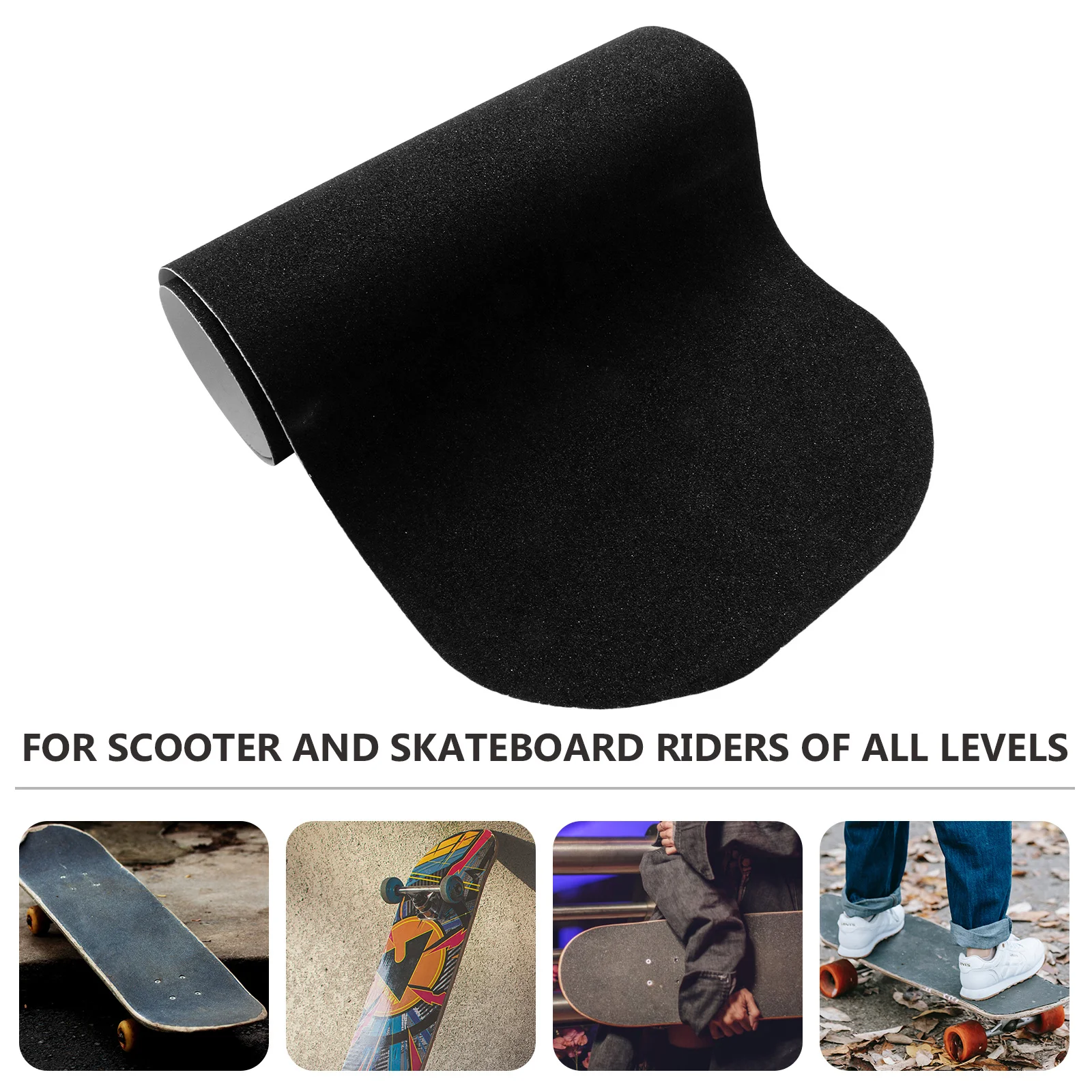 

Skateboard Grip Tape Sandpaper Sheet 80x20cm Black Long-Lasting Adhesive Non-Slip for Scooter Pedal Wheelchair Use