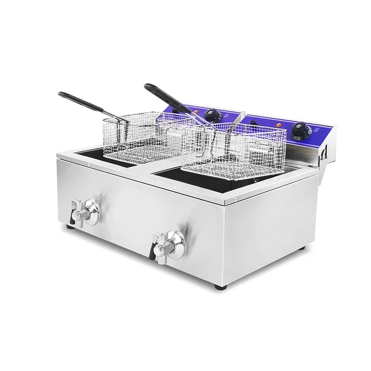 Double Tank Commercial Potato Chips Deep Fryer For Hot Sale