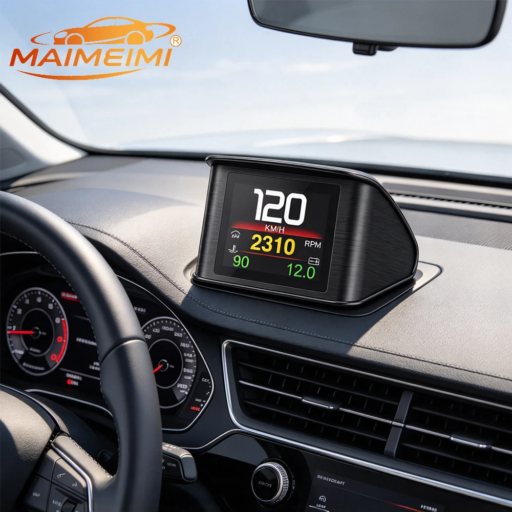 % P10 Pro OBD2 Car HUD Head Up Display Digital Speedometer RPM Water Temp Voltage Fuel Consumption Monitor OBD Gauge Dashboard