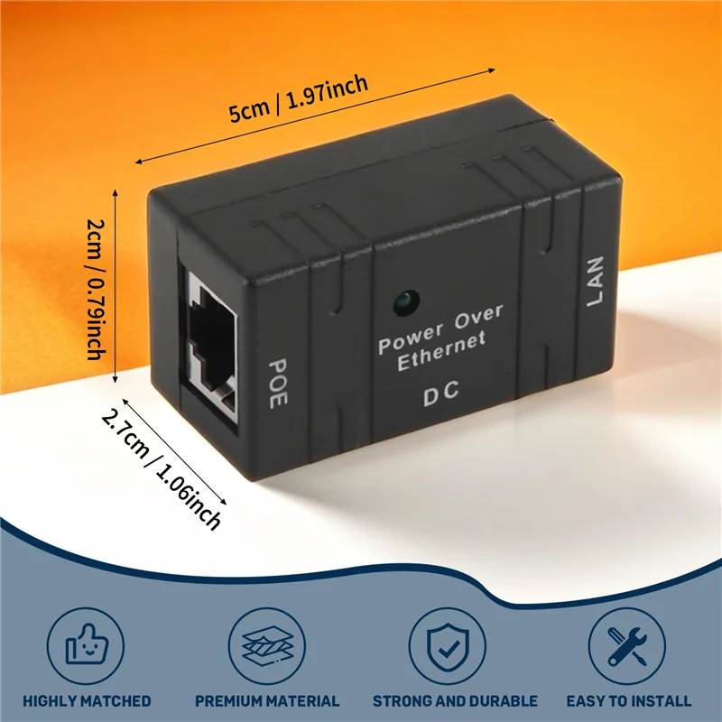 AEF7-Poe الفاصل حاقن السلبي تيار مستمر الطاقة عبر إيثرنت Rj45 10/100Mbp محول تركيب على الحائط لكاميرا IP لأمن شبكة Lan
