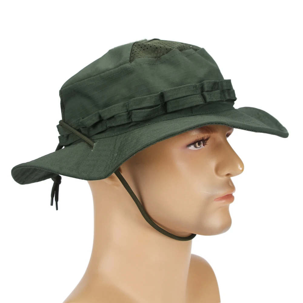 1 Stück/3 Stück Camo Boonie Hut Sonnenschutz Atmungsaktiver Fischerhut Herren Outdoor Wandern Jagd Angeln Winddichter Fischerhut – Detail 5