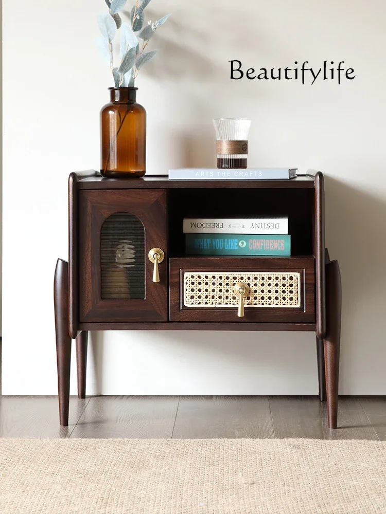 

Nordic Solid Wood Antique Style Household Minimalist Bedside Locker