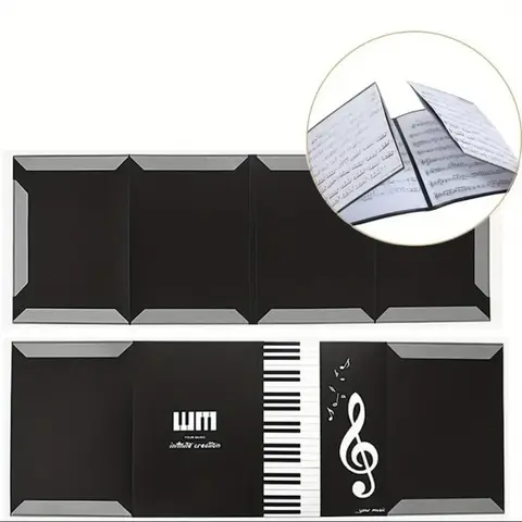 Bilashmart 4 Pages Expand Music Folder A4 6 Pockets Music Storage Sheet Big Piano Score Folder Writing Modification Modify Sheet Music