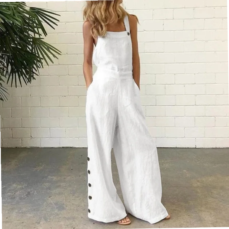 بدلة صيفية كاجوال بمقاسات كبيرة، أفرول بأسلوب الشارع، ملابس مريحة من مزيج القطن بخصر طبيعي للنساء