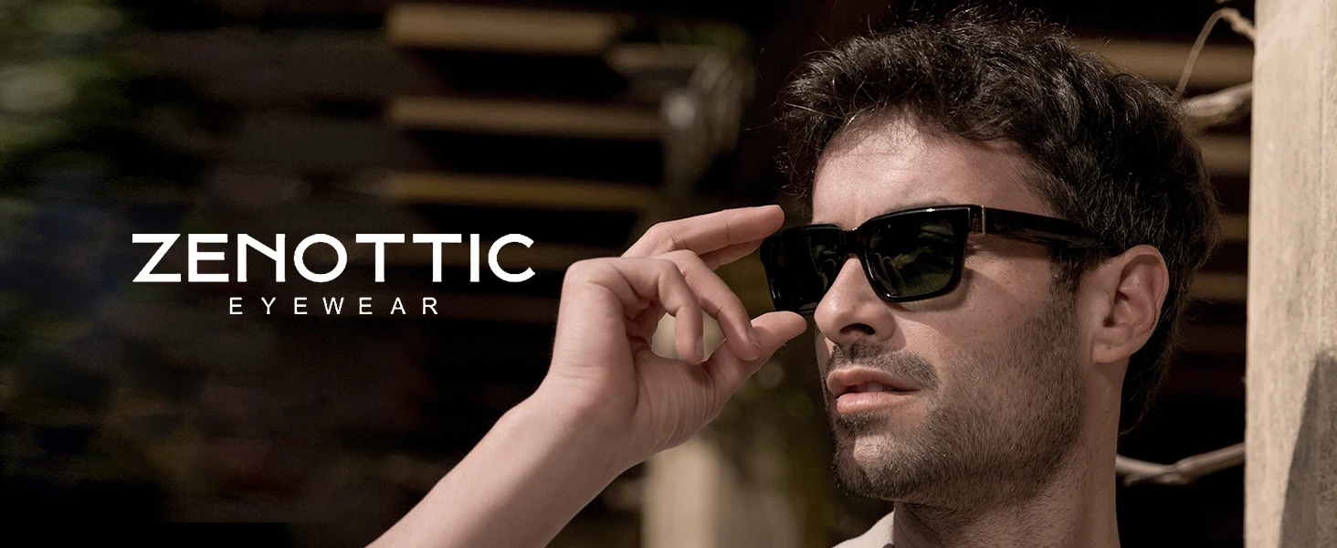 ZENOTTIC Modische rechteckige Sonnenbrille für Herren und Damen, polarisiert, UV400-Schutz, klassische, trendige Sonnenbrille zum Fahren – Detail 7