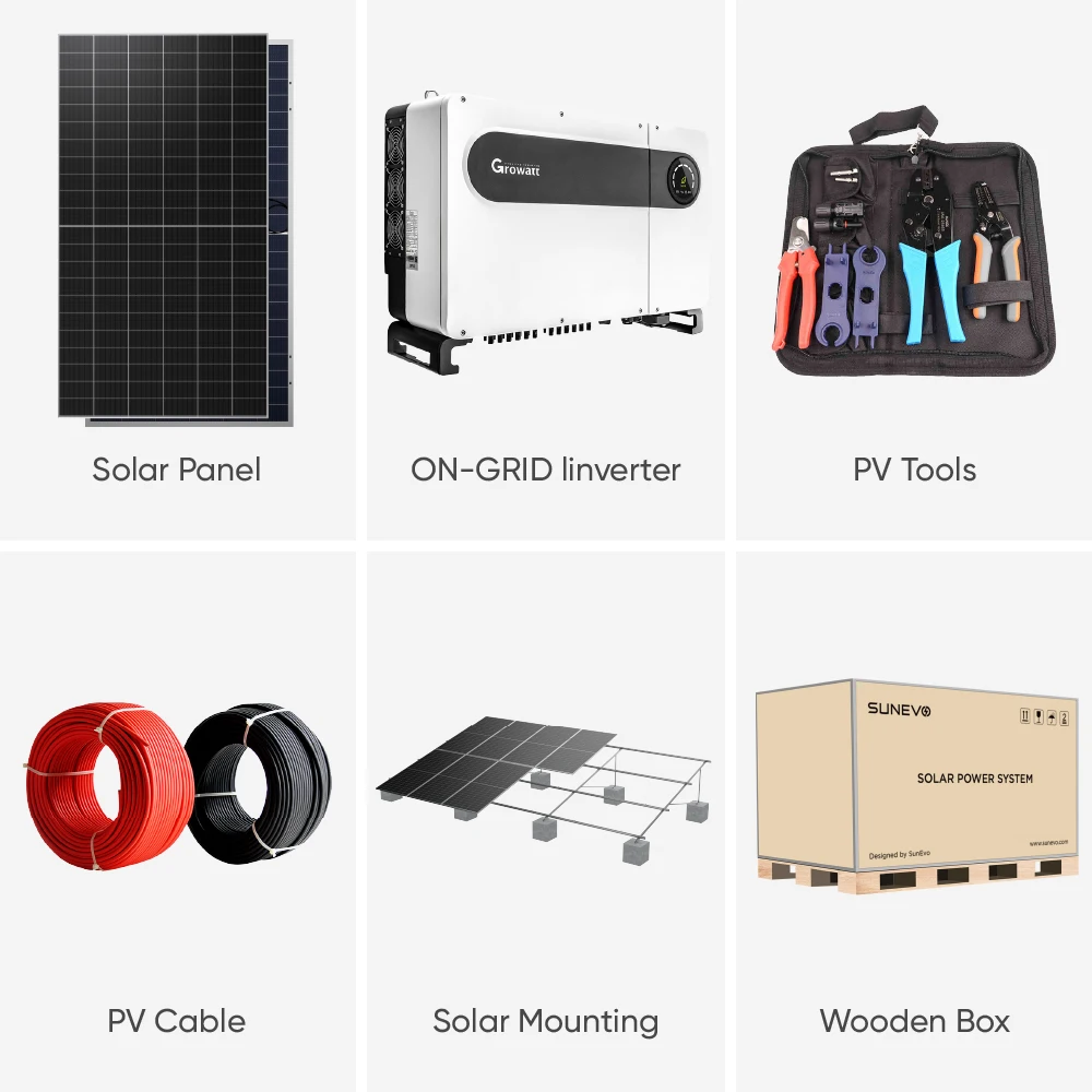 Solar Panels Installation Kit 500Kw 300Kw 200Kw on Grid Solar System for Rooftop