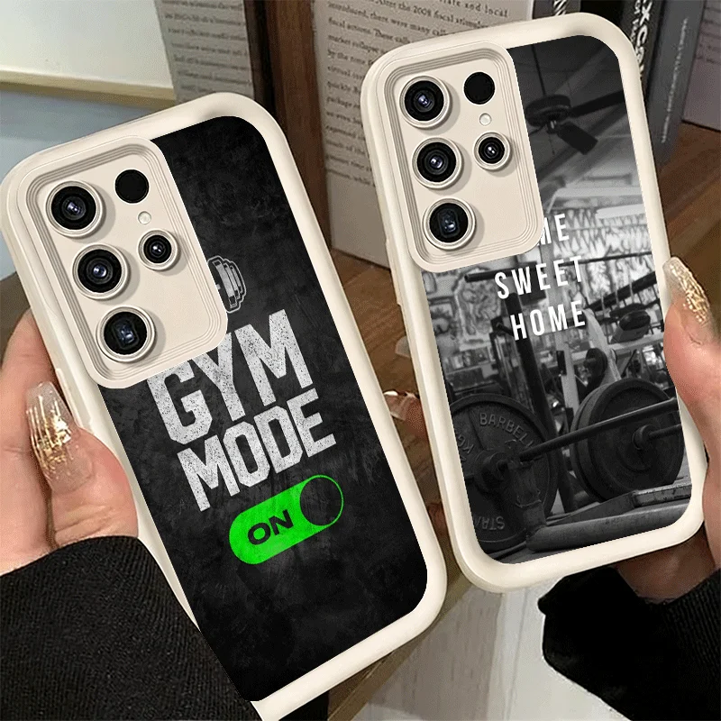 Phone Case for Samsung Galaxy S26 S25 Ultra S24 FE Gym Mode Fitness Bodybuilding Shell S23 Plus S22 + S21 S20 5G Soft Silicone F