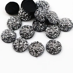 New Fashion 40pcs 8mm 10mm 12mm Gun Black Metal Color Flat Back Resin Cabochons Cameo