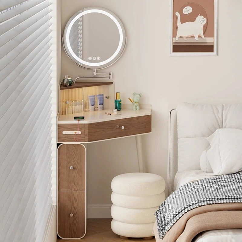 

Modern Deluxe Corner Dresser Storage Cabinet Makeup Table vanity Dressing table makeup desk dressers Toiletries dresser Vanities