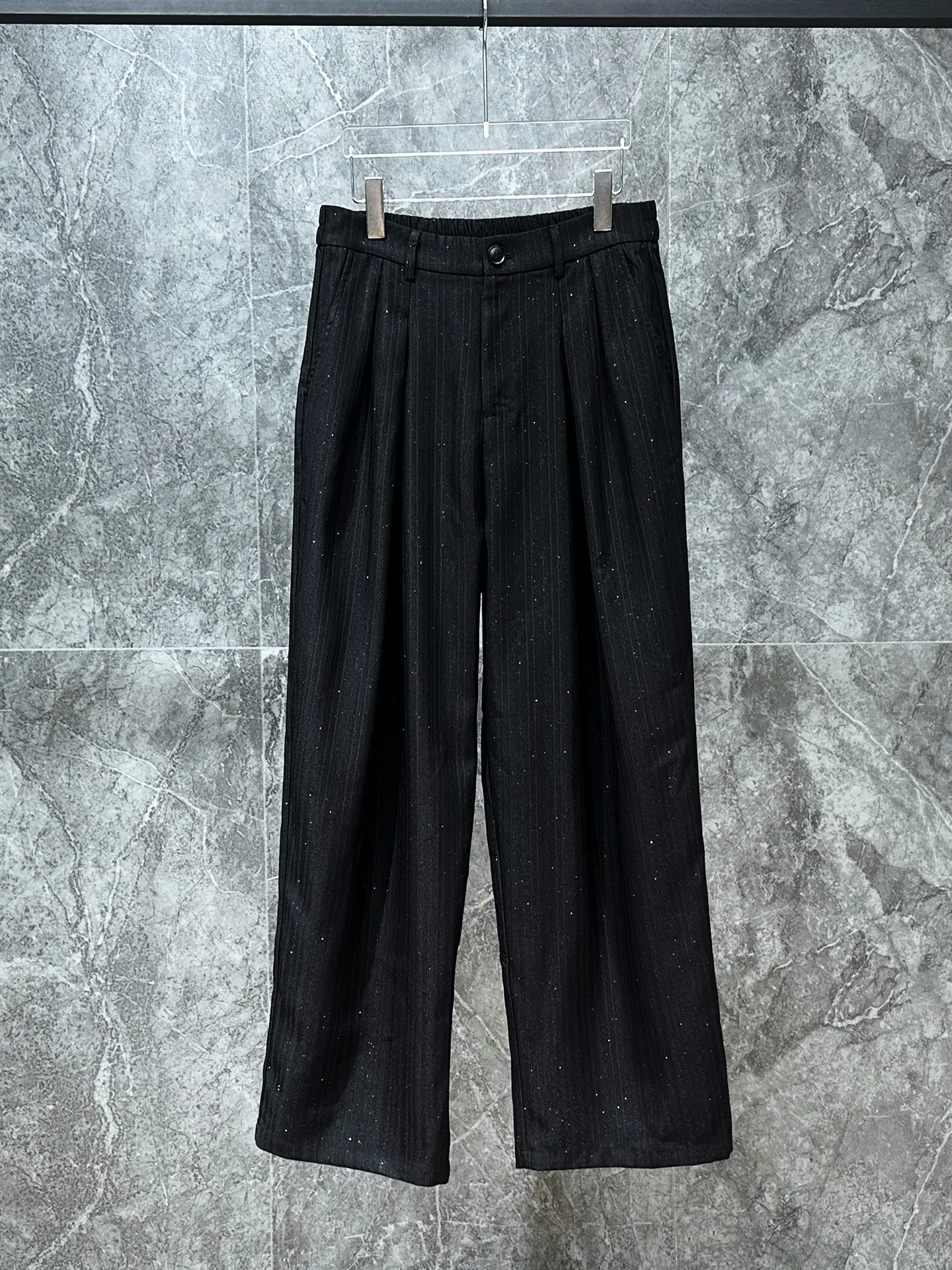 

Bla Straight Leg Men's Trousers Dra Wide Leg Long Pants Spring Autumn Trendy Youth Casual Pure Color Design Sensation