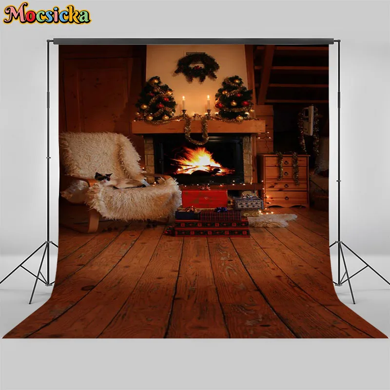 Mocsicka Winter Snowman Background Photography Christmas Tree Snowflakes Child Portrait Backdrop Studio Photography Background